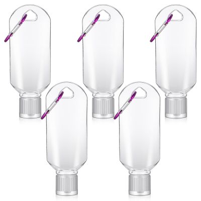 10 Pack Refillable Travel Plastic Bottles Containers with Keychain Clip Empty Travel Size Holder Leakproof Squeeze Portable Plastic Bottles with Flip Cap for Home Office Outdoor