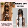 12PCS Silky Satin Hair Bows Ties Elegant Bowknot Ribbon Accessories Ponytail Holders Cute Elastics Hair Bands for Women, Girls view 4