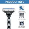 Men's Razor Blades, 24PCS Precision Shaving Blades with Dual Lubrication, Compatible with Mach3 Razors, Close Shave, Men's Universal Manual Razor Blades Refill view 2