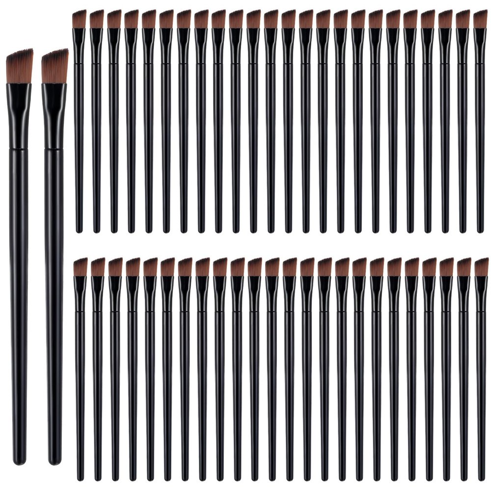 50 Pcs Angled Eyebrow Brushes Bulk, Angled Eyeliner Brush Tinting Brushes for Women, Eye Liner Brush Eye Makeup Applicator Cosmetic Tool