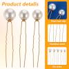 18 Pieces Bridal Hair Accessories Wedding Pearls Hair Pins U Shaped Pearl Clips for Bride Bridesmaid Women Girls (Gold) view 4