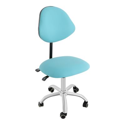 BRICZUNA Rolling Stools with Wheels, Ergonomic Rolling Stool Chair with Backrest, Vanity Chairs with Wheels, Adjustable Saddle Stool Chair with Back Support, Swivel Chairs for Salon & Office (Blue)
