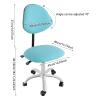BRICZUNA Rolling Stools with Wheels, Ergonomic Rolling Stool Chair with Backrest, Vanity Chairs with Wheels, Adjustable Saddle Stool Chair with Back Support, Swivel Chairs for Salon & Office (Blue) view 3
