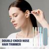 AprYew 2-in-1 Nasal Hair Cutter, Nose Hair Trimmer for Men Women, 360 Rotating Portable Manual Nose Hair Remover Tool with Ear Picker, Double Sided Noses Hairs Knife Travel Essentials (Beige, 3PC) view 2