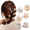 16 Pcs Ocean Theme Hair Claws, Crab Shell Starfish Rhinestone Pearl Clips, Gold Silver Beach Hair Accessories for Women view 2