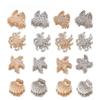 16 Pcs Ocean Theme Hair Claws, Crab Shell Starfish Rhinestone Pearl Clips, Gold Silver Beach Hair Accessories for Women view 3
