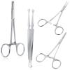 Mysora 4 Pcs Piercing Ball Grabber Tool 3mm Piercing Barbell Clamps Tool for Changing Jewelry Stainless Steel Forceps Locking Tweezers Clamps Kit for Nose Ear Lip Tongue Ball Screw Removal (Extended) view 1