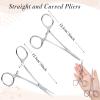 Mysora 4 Pcs Piercing Ball Grabber Tool 3mm Piercing Barbell Clamps Tool for Changing Jewelry Stainless Steel Forceps Locking Tweezers Clamps Kit for Nose Ear Lip Tongue Ball Screw Removal (Extended) view 2