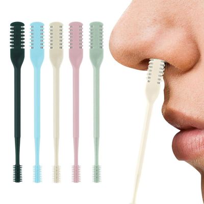 AprYew 2-in-1 Nasal Hair Cutter, Nose Hair Trimmer for Men Women, 360 Rotating Portable Manual Nose Hair Remover Tool with Ear Picker, Double Sided Noses Hairs Knife Travel Essentials (Mix, 5PC)