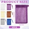 6 Pack Mesh Soap Bags for Soap Bars, Hangable Bar Soaps Pouch Colorful Soaps Saver Bag with Drawstring Closure Exfoliating Mesh Shower Bags Meshs Foaming bag for Bath & Shower (6 Colors, 5.5 x 3.5 In) view 4