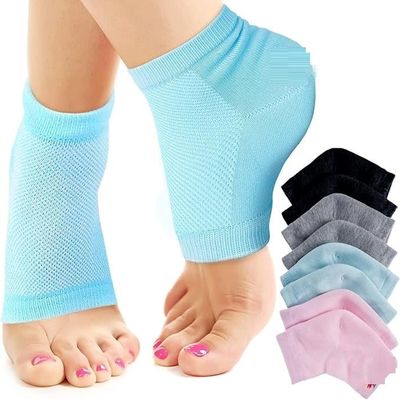 Heel Pain Relief Silicone Gel Heel Socks Foot Protector Anti Crack Heel Socks Heel Protector Socks Silicon Toe Free Heel Pain Relief Socks for Men and Women
