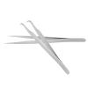ANKROYU Professional Eyelash Extension Tweezers Set Stainless Steel Straight Curved Anti Static Matte Finish for Lash Artists Beauticians 2Pcs with Covers view 2