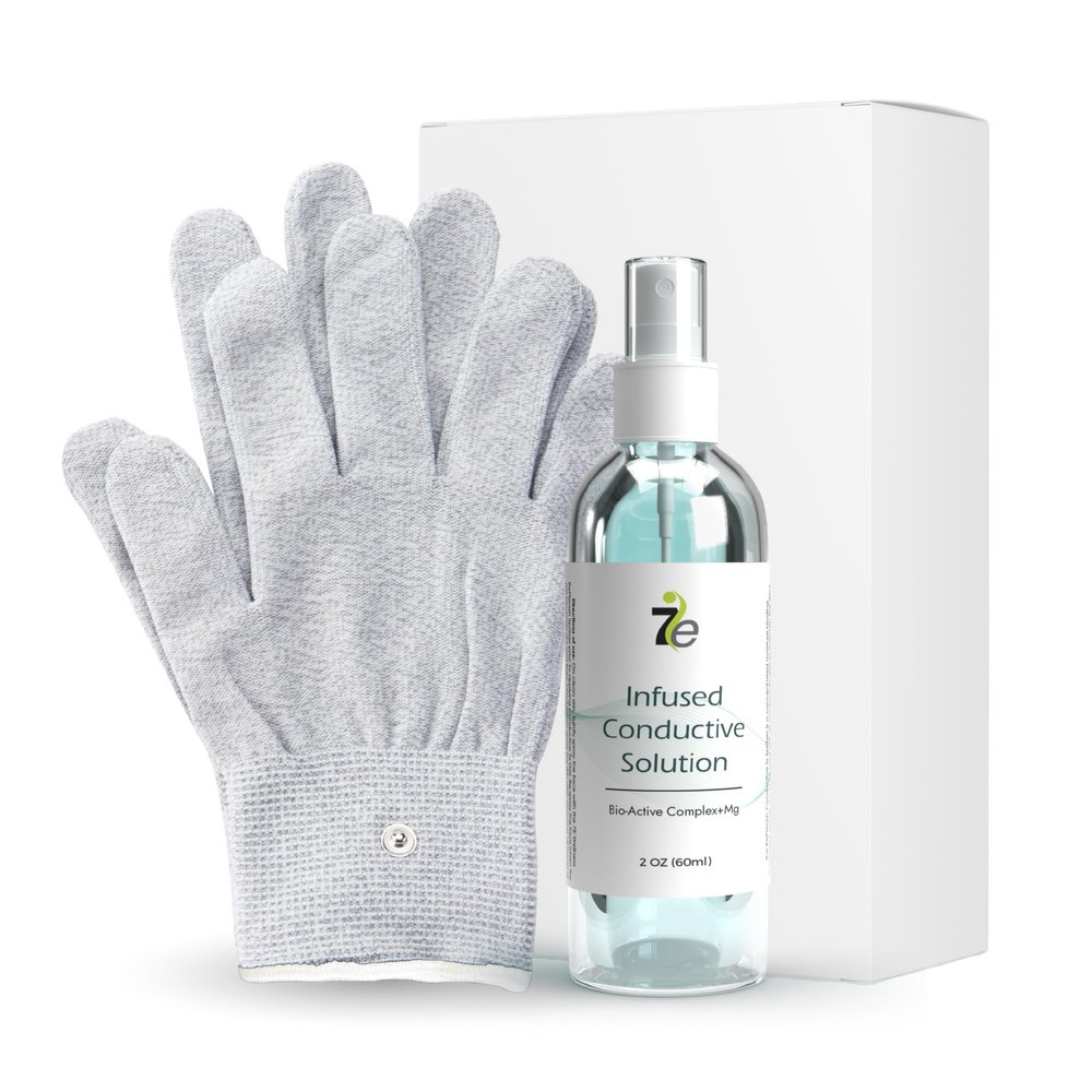 7E Wellness MyoLift Conductive Gloves + Infused Conductive Gel Kit Microcurrent Device Accessories for Smooth Conductivity, Skin Comfort, and Hydration Compatible with MyoLift Mini & TriWave