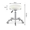 Adjustable Black Rolling Stool - 440 lb Capacity Leather Swivel Seat, Height-Adjustable Salon Stool with Silent Wheels for Home, Office & Beauty Salon Use view 2