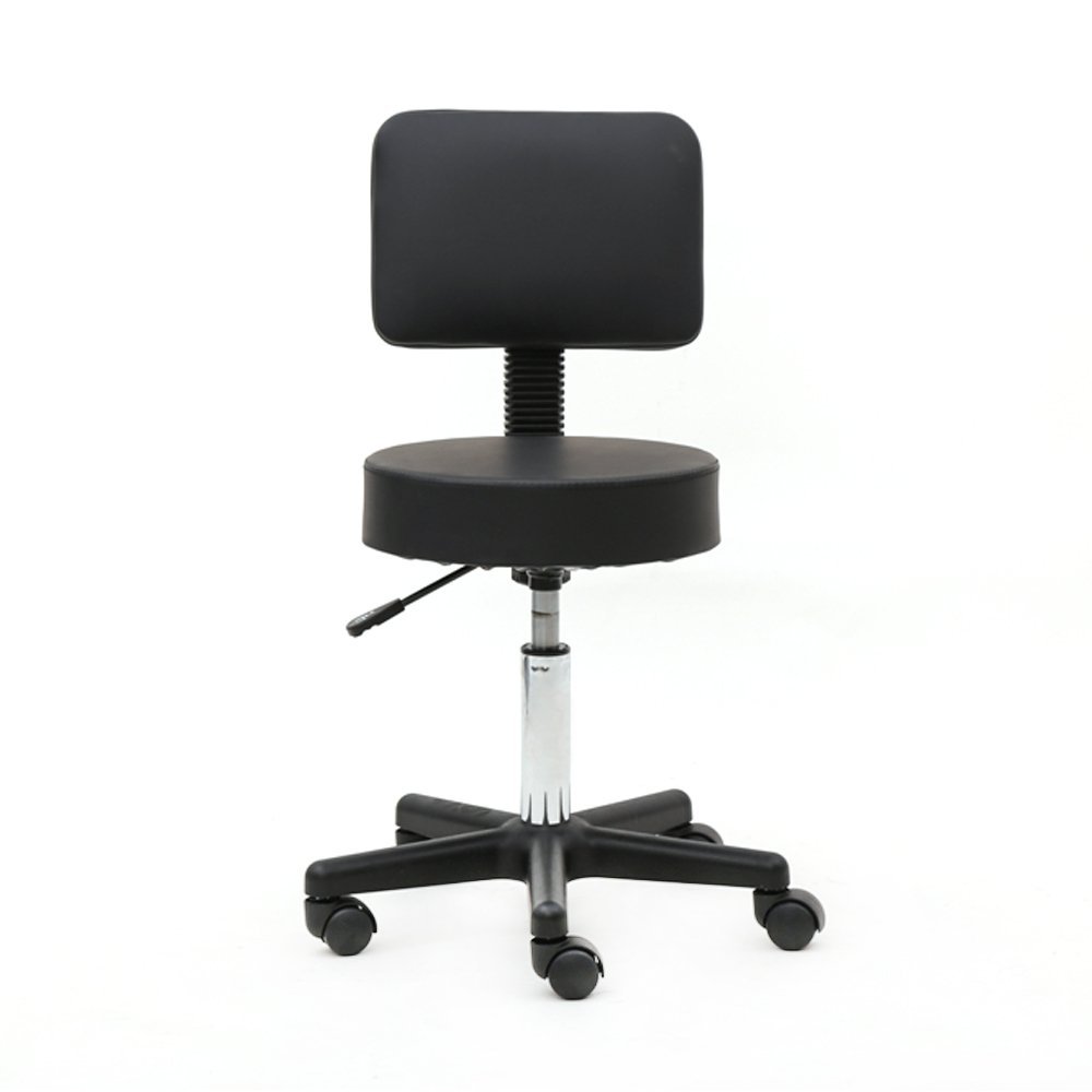 Adjustable Hydraulic Rolling Salon Stool Chair with Footrest & Back Support - Ideal for Tattoo, Facial & Spa Use - Comfortable, Durable, and Mobile (Ships from USA)