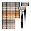2026 New 54-Piece Men's/Women Razor Blade Replacement Set with Free Handle, Ultra Sharp Stainless Steel 6-Layer Blades Refill for Smooth Shaving Face Head Body (B#) view 1