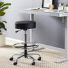 Adjustable 13" Swivel Rolling Stool with Footrest & Casters - Hydraulic Round Chair for Spa, Salon, Beauty, Hairdressing, Manicure, Tattoo Use (White) view 2