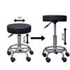 Adjustable 13" Swivel Rolling Stool with Footrest & Casters - Hydraulic Round Chair for Spa, Salon, Beauty, Hairdressing, Manicure, Tattoo Use (White) view 3