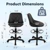 Adjustable Height PU Leather Rolling Stool - Ergonomic Swivel Vanity Chair for Office, Makeup, Salon & Spa - Black Low Back Desk Stool, 1 Pack view 3