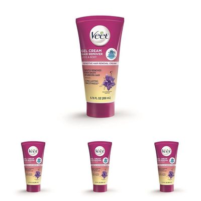 Veet Botanic Inspirations Gel Cream Legs & Body, 6.78 oz (Pack of 4)