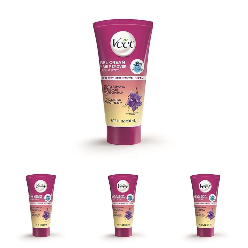 Veet Botanic Inspirations Gel Cream Legs & Body, 6.78 oz (Pack of 4)