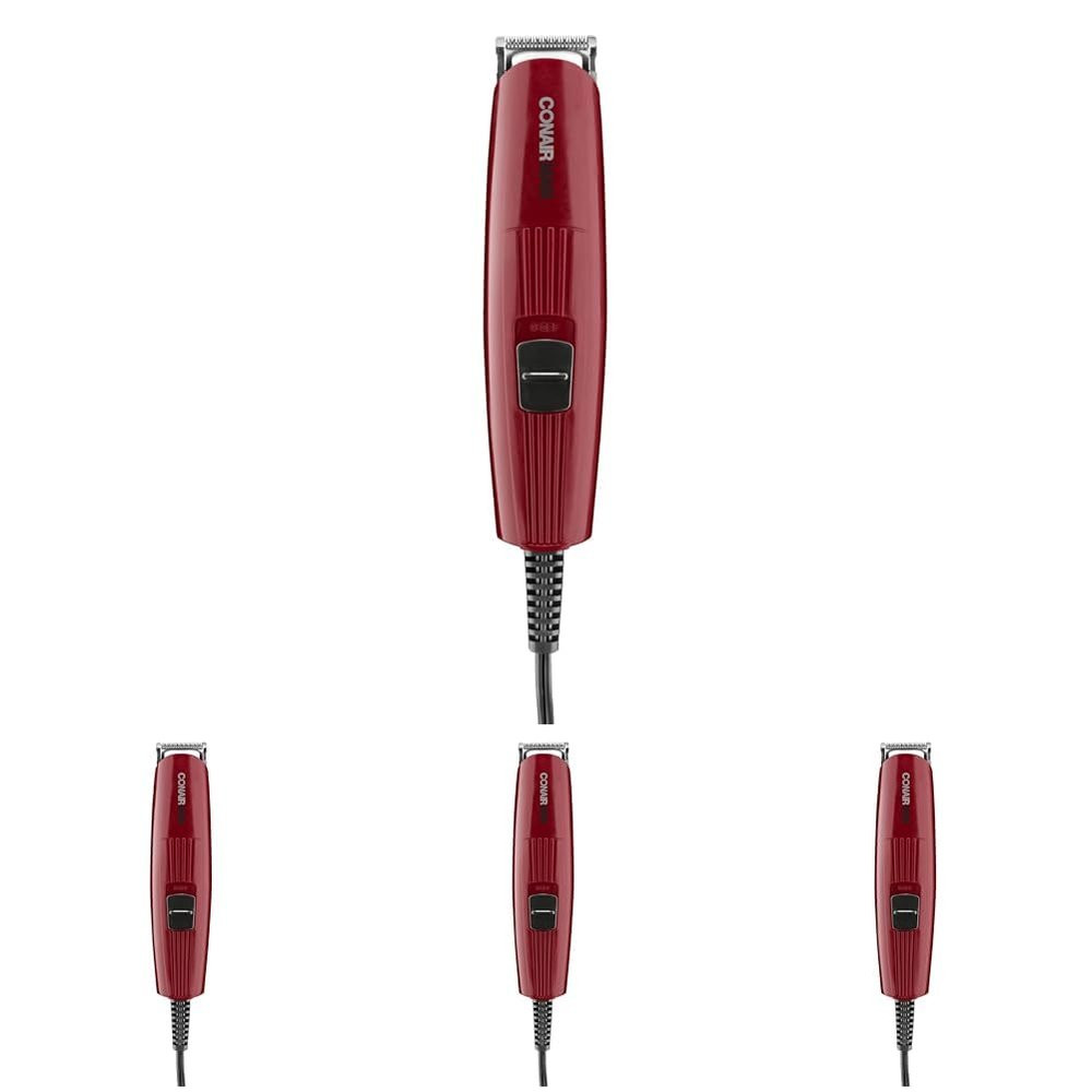 ConairMAN Beard Trimmer for Men Includes Nose and Ear Hair Trimmer and 5-Position Comb Attachment, 4 Piece Men's Grooming Kit, Corded (Pack of 4)