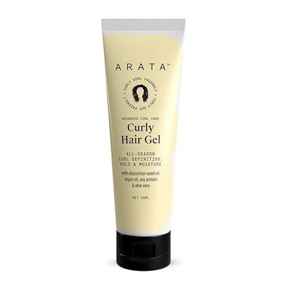 A.R.A.T.A Advanced Curly Hair Gel with Flaxseed Oil, Soy Protein, Aloe Vera for Curl Definition and Moisture, 50ml