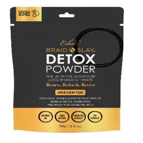 Esha Braid N Slay Detox Powder Scalp Cleanser for Braids, Locs & Twists Removes Buildup, Odor & Prewashes Synthetic Hair Non-Stripping, Soothing, 340g (12 Fl Oz, UNSCENTED)