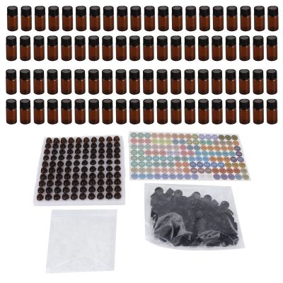 100Pcs 3ml Essential Oil Bottles, Dropper Bottles with Leakproof, Transparent Glass Empty Oil Bottles for Aromatherapy, Travel, DIY Blending, Includes 100 Lids and Stoppers
