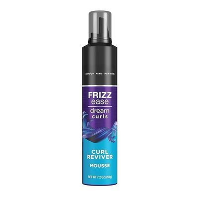 Johnn Frie-da Frizz Ease Dream Curls Curl Reviver Mousse, Enhances and Moisturizes Natural Curles, Soft Flexible Hold for Curly or Frizzy Hair, 7.2 fl. oz.