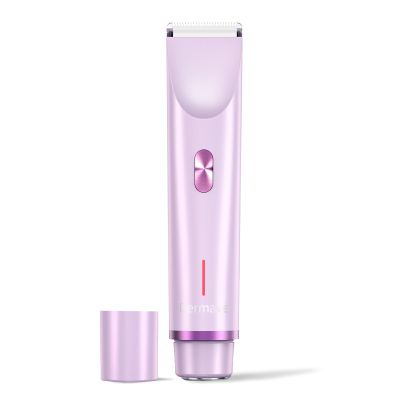 Dermave Bikini Shaver, Women's 2-in-1 Anti-Scratch Dual-Head Electric Shaver, Ipx7 Waterproof, Safe and Gentle, Wet and Dry Use, Highly Effective Cleaning (Purple)