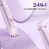 Dermave Bikini Shaver, Women's 2-in-1 Anti-Scratch Dual-Head Electric Shaver, Ipx7 Waterproof, Safe and Gentle, Wet and Dry Use, Highly Effective Cleaning (Purple) view 3