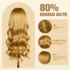 26" Mannequin Head Human Hair, MYSWEETY Cosmetology Mannequin Head with 80% Human Hair, Practice Training Doll Head with Clamp Holder and Tools (Golden) view 2