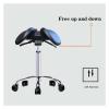 Adjustable Saddle Stool, Swivel Salon Stool, Chair with NO Pedal, Lift Chair Work Chair for Lab Salon Massage Studio Office view 3