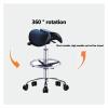 Adjustable Saddle Stool, Swivel Salon Stool, Chair with NO Pedal, Lift Chair Work Chair for Lab Salon Massage Studio Office view 4