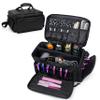 Barber Supplies Bag Protable &Multiple Pockets,Soft than Barber Case, Large Capacity Hairdresser Bag with Adjustable Dividers,Professional Hairdressing Equipment Beauty Salon Tool Travel Storage Case view 1