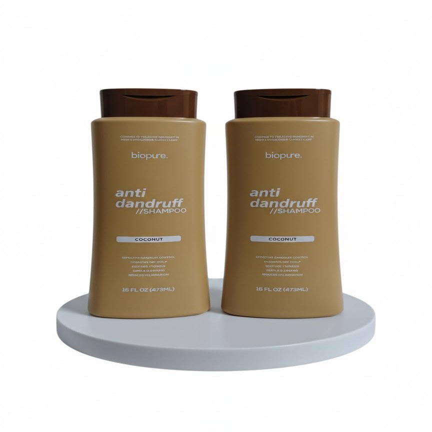 2 Pack Bio Anti Dandruf Shampoo Coconut 16 FL OZ Reduces Inflammation