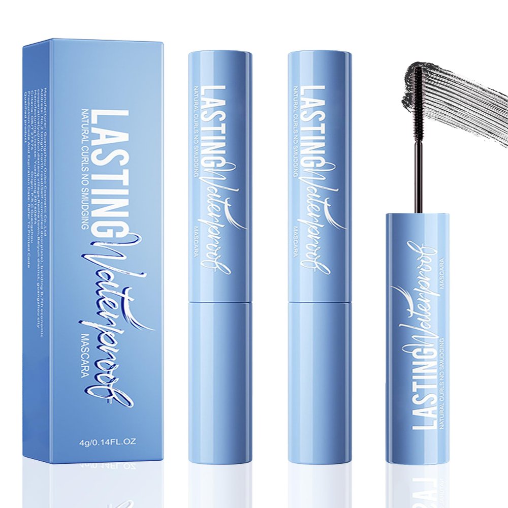 2PCS Black Mascara for Fine Short Lashes & Older Women  Smudge-Proof, Clump-Free, Natural Curling, Ultra-Fine Brush Take Care Of Every Tiny Eyelash, Quick-Drying, Easy Removal