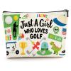 JEFBFBWE Just A Girl Who Loves To Golf Makeup Bag - Gifts for Players & Coaches, Inspiring Golf Gifts & Accessories for Women, Perfect for Christmas & Birthdays (Golf Makeup Bag) view 1