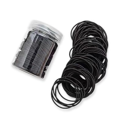 100Pcs Hair Elastics Ties 2mm Thin Hair Ties for Women & Girls Hair Scrunchies Ponytail Holders Black Hair Tie Rubber Bands (Canned)