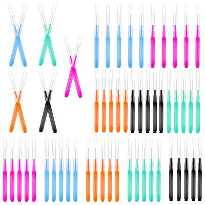 Lnngub 50 Pcs Brow Lamination Brush,Micro Eyebrow Brush Eyelash Comb Brushes with Cap Portable Micro Brushes for Lashes & Eyebrow Extensions Lash Lift Tools,5 Colors