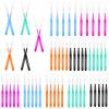Lnngub 50 Pcs Brow Lamination Brush,Micro Eyebrow Brush Eyelash Comb Brushes with Cap Portable Micro Brushes for Lashes & Eyebrow Extensions Lash Lift Tools,5 Colors view 1