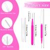 Lnngub 50 Pcs Brow Lamination Brush,Micro Eyebrow Brush Eyelash Comb Brushes with Cap Portable Micro Brushes for Lashes & Eyebrow Extensions Lash Lift Tools,5 Colors view 2