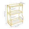 3 Tier Bathroom Countertop Organizer Gold Marble Vanity Storage Shelf with High Load Capacity 22.05 lbs Per Tier Easy Clean Removable Design Modern Luxury Style for Toiletries Makeup Products view 3