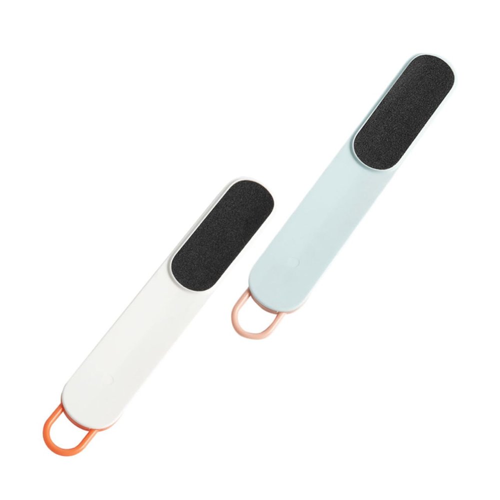 Beatifufu 2PCS Foot File and Brush Compact Exfoliating Pedicure Tools for Callus Removal Skin-Friendly Material Easy to Carry for Home and Travel Use