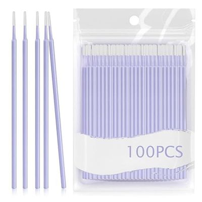 100-Count Fine Tip Cotton Swabs for Makeup Removal Eyeliner Mascara Precision Removal Excess cosmetics Cotton Swabs Makeup Tools for Eyeliner Fixing & Sharpening & Lip Liner Correction (Multi color)