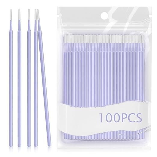 100-Count Fine Tip Cotton Swabs for Makeup Removal Eyeliner Mascara Precision Removal Excess cosmetics Cotton Swabs Makeup Tools for Eyeliner Fixing & Sharpening & Lip Liner Correction (Multi color)