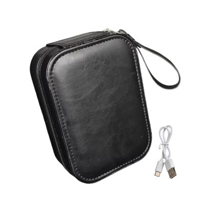 Travel Friendly Makeup Case Portable Box Organizers With LED Light Leather Jewelry