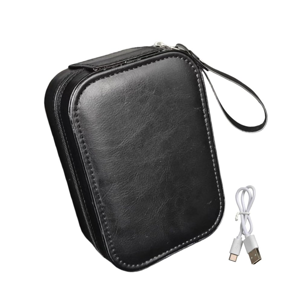 Travel Friendly Makeup Case Portable Box Organizers With LED Light Leather Jewelry