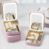 Travel Friendly Makeup Case Portable Box Organizers With LED Light Leather Jewelry view 2
